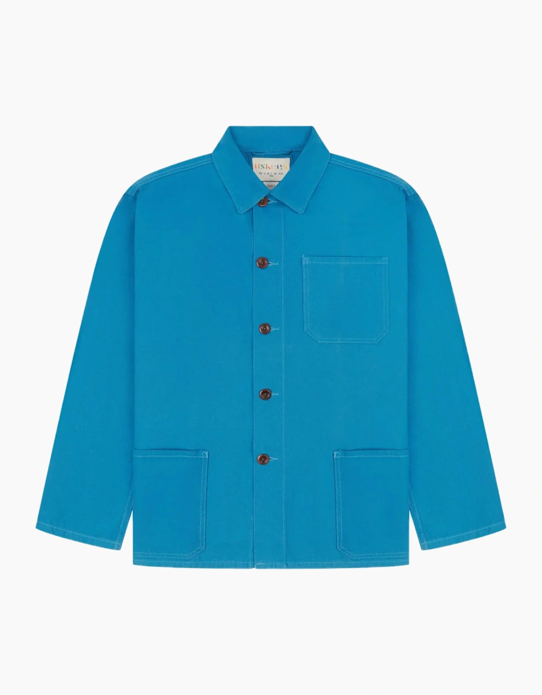 Uskees #3001 Bright Blue Buttoned Overshirt, 5 of 4