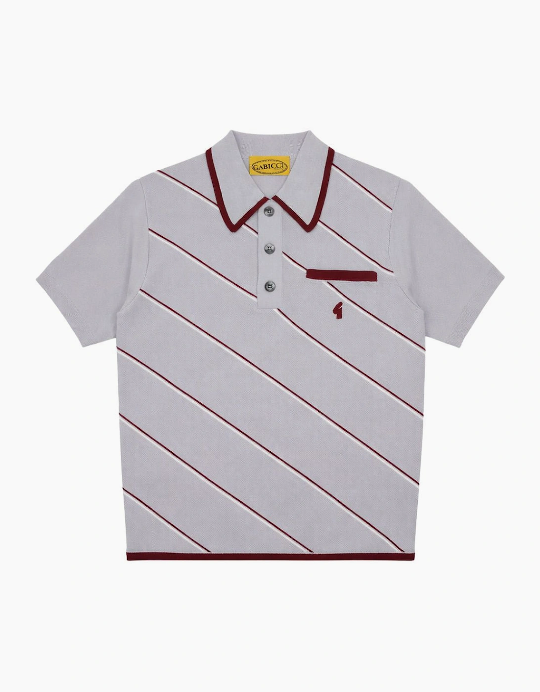 Gabicci Vintage Connett Archive Grey Knit Polo Shirt, 2 of 1