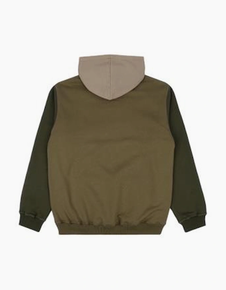 Trendsplant Organic Color Block Gothic Olive Hoodie