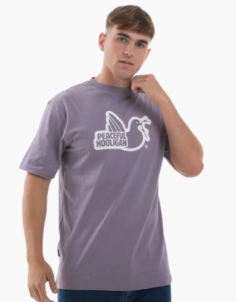 Peaceful Hooligan Outline Mauve T-Shirt