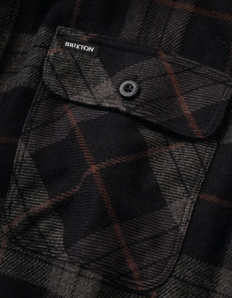 Brixton Bowery Black/Charcoal L/S Flannel Shirt
