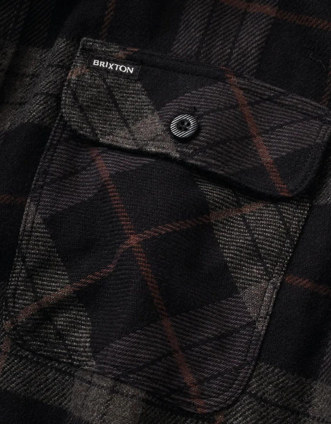 Brixton Bowery Black/Charcoal L/S Flannel Shirt