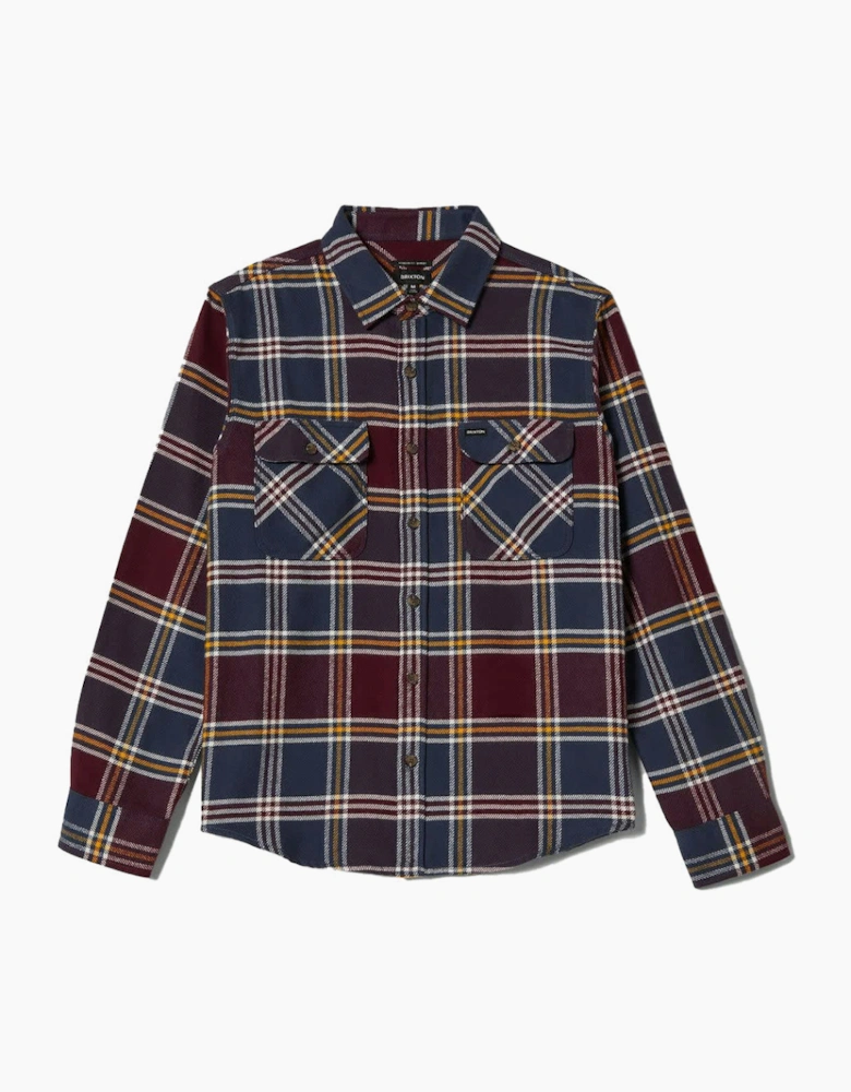 Brixton Bowery Mood Indigo/Port/Saffron L/S Flannel Shirt