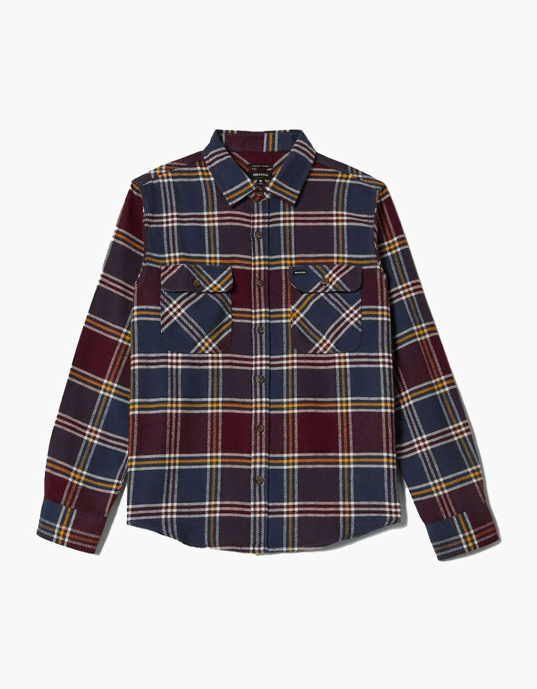 Brixton Bowery Mood Indigo/Port/Saffron L/S Flannel Shirt