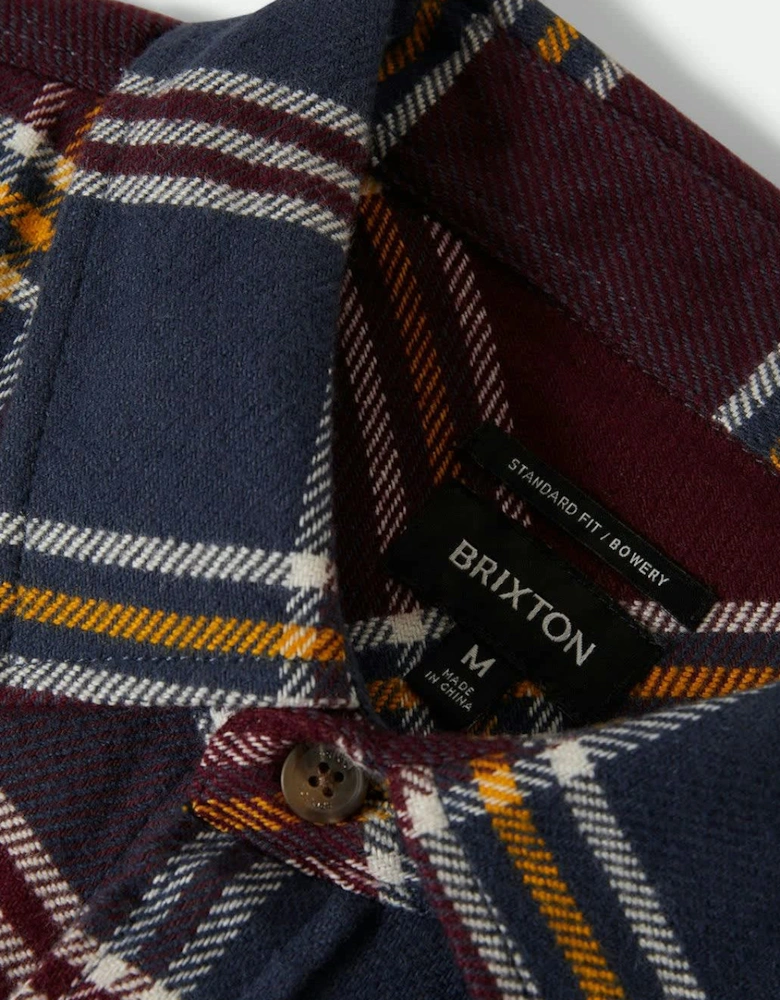 Brixton Bowery Mood Indigo/Port/Saffron L/S Flannel Shirt
