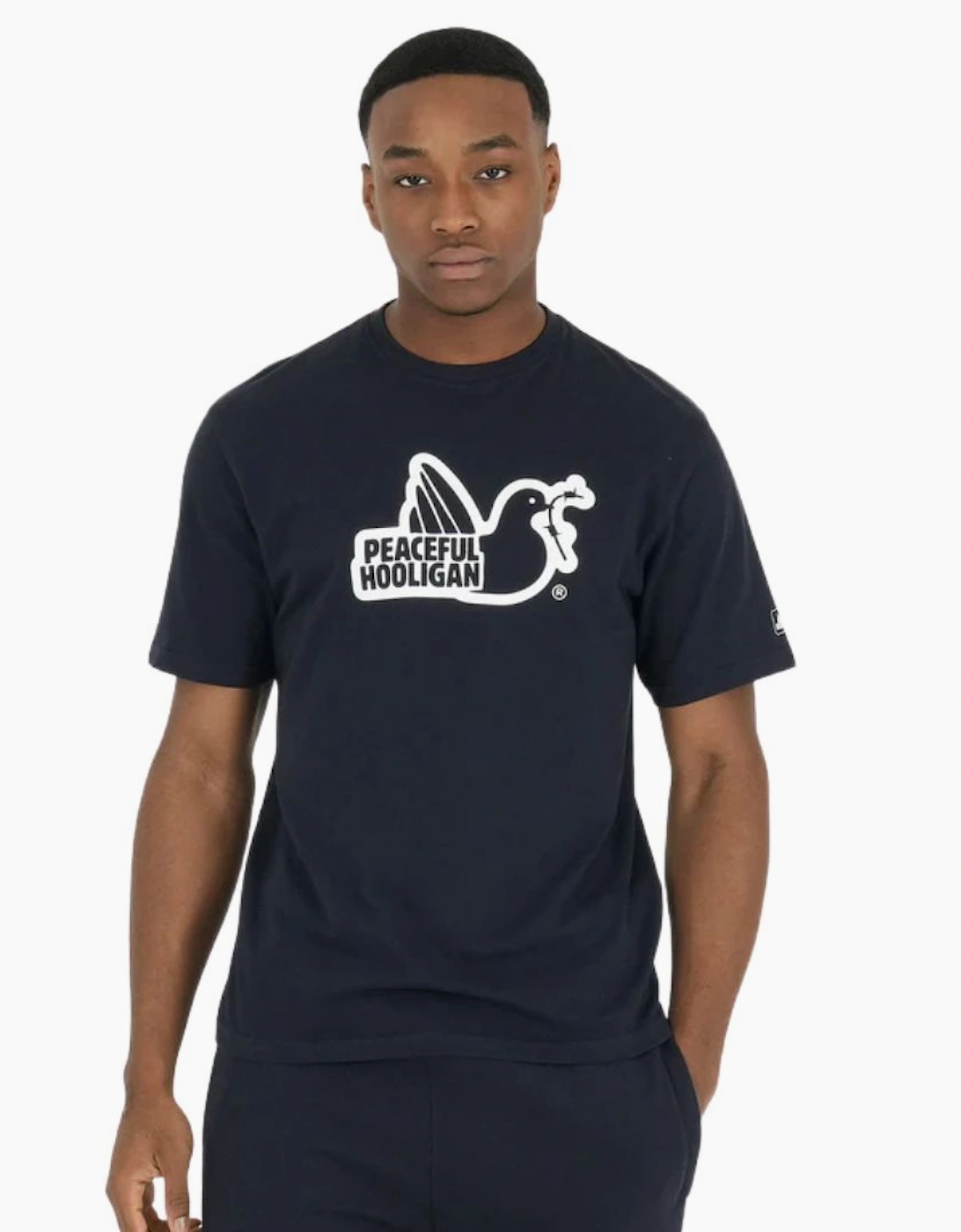 Peaceful Hooligan Outline Navy T-Shirt, 5 of 4