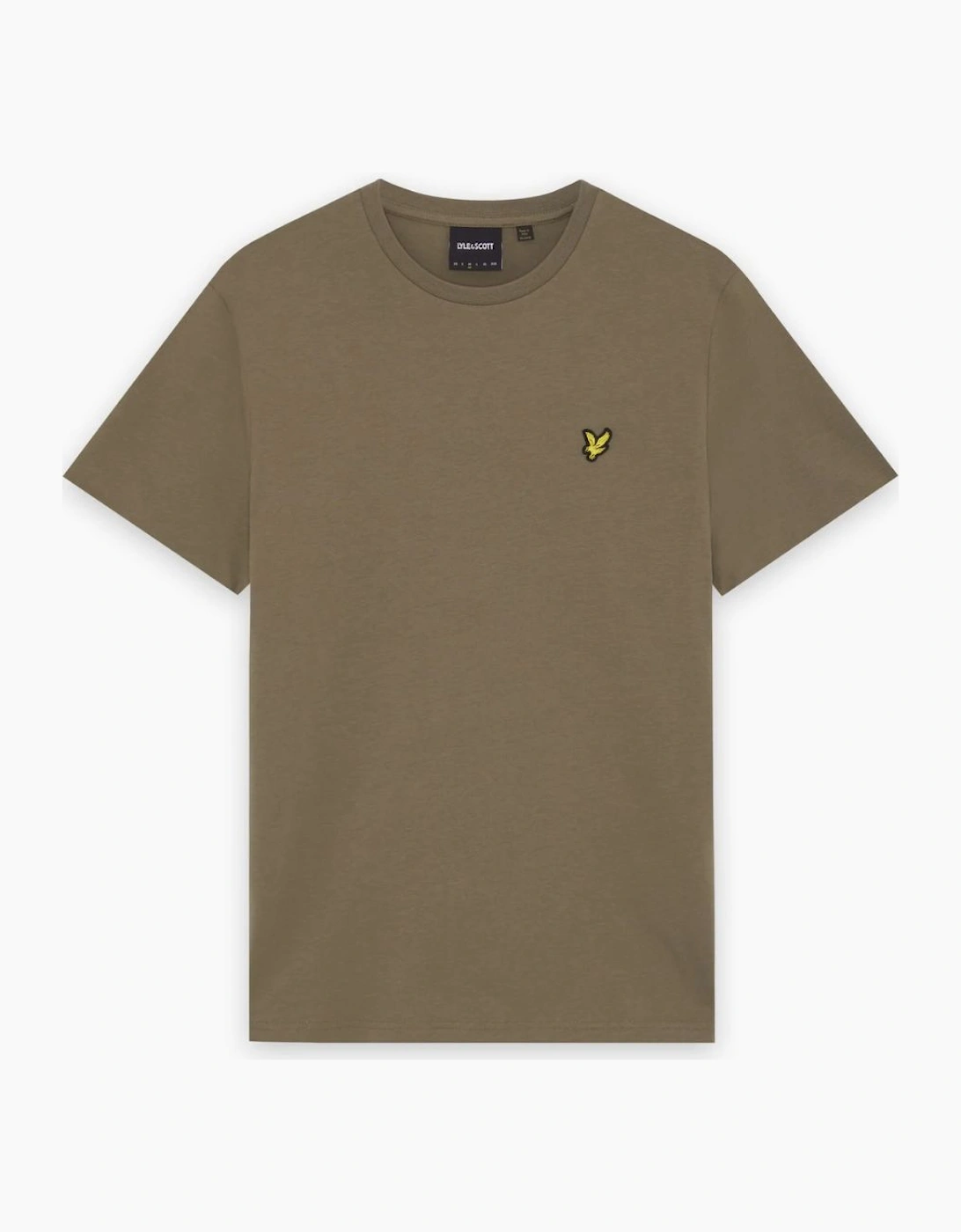 Lyle And Scott Men's Brown Lyle & Scott Cotton Crew Neck Khaki Ash T-Shirt - Size 40