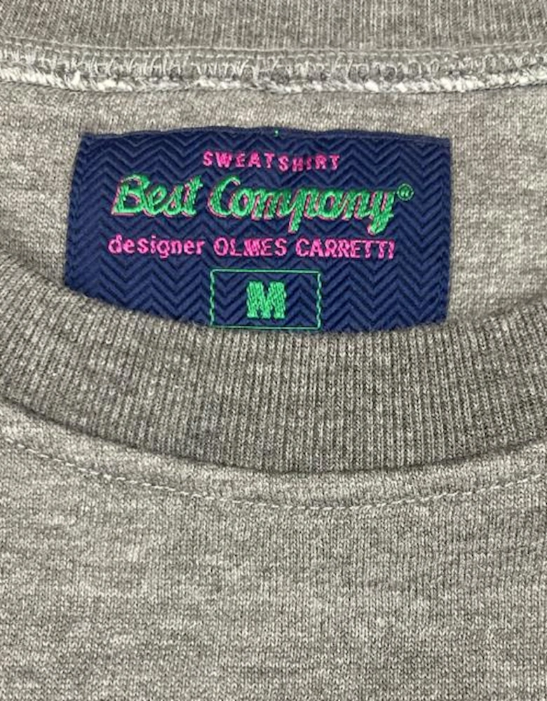 Best Company '82' Grey Crewneck Oversized Sweatshirt