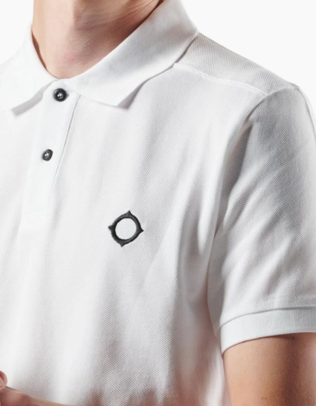 Ma.strum S/S Optic White Pique Polo
