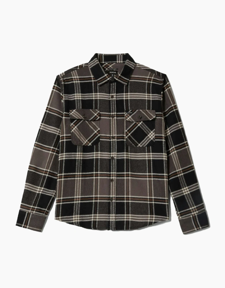 Brixton Bowery Black/Charcoal/Pinecone L/S Flannel Shirt