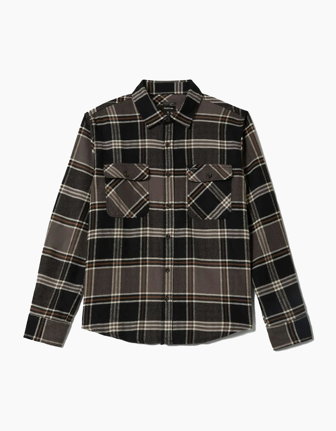 Brixton Bowery Black/Charcoal/Pinecone L/S Flannel Shirt
