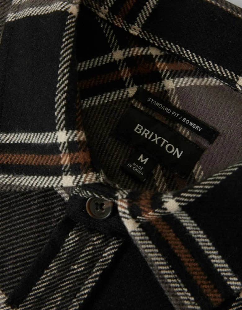 Brixton Bowery Black/Charcoal/Pinecone L/S Flannel Shirt