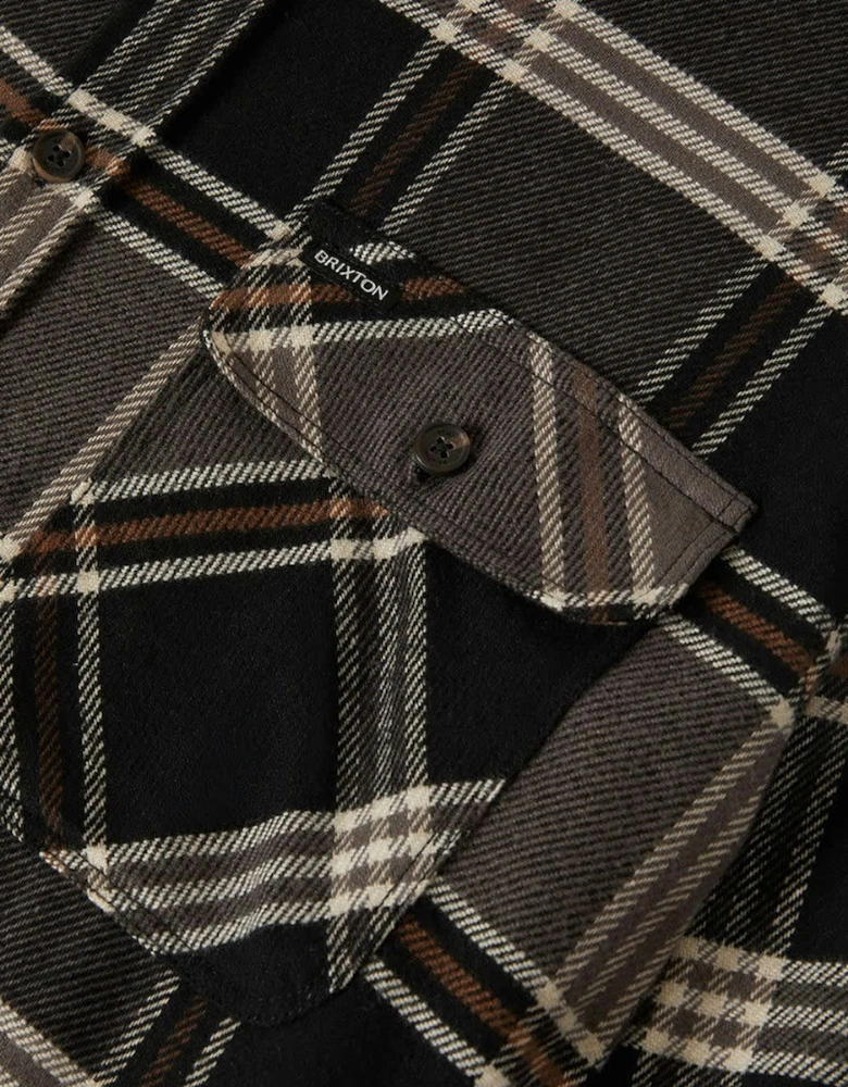 Brixton Bowery Black/Charcoal/Pinecone L/S Flannel Shirt