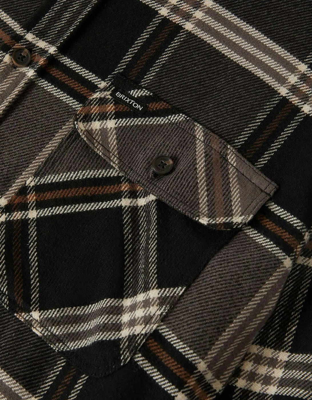 Brixton Bowery Black/Charcoal/Pinecone L/S Flannel Shirt