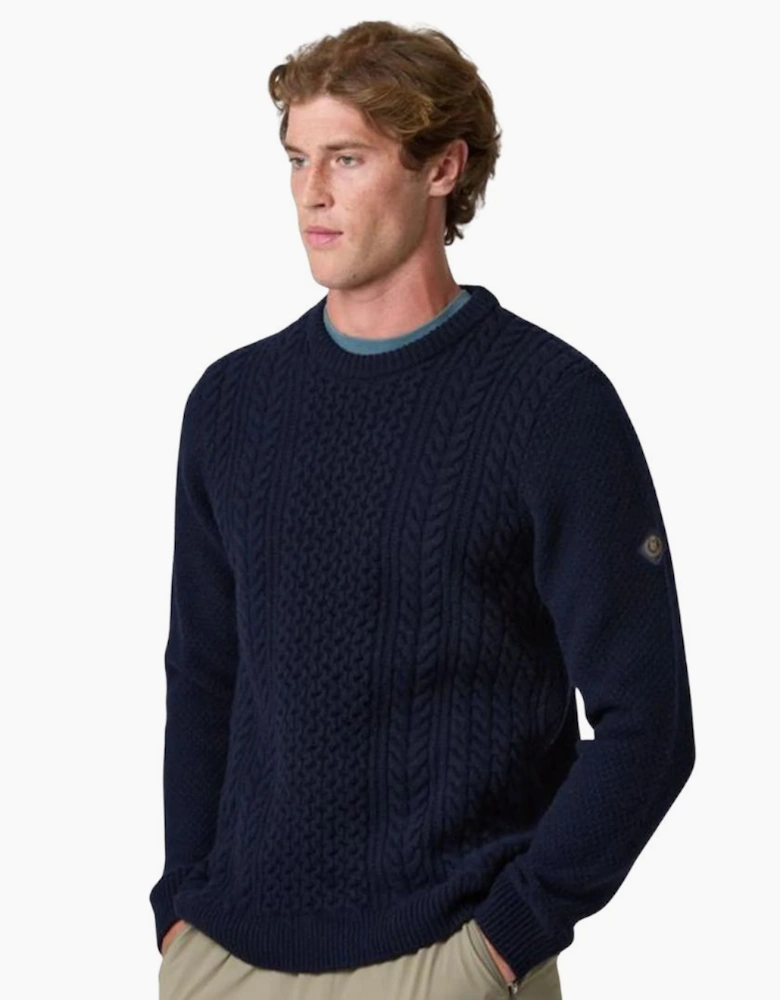 Henri Lloyd Abersoch Dark Navy Cable Knit Jumper