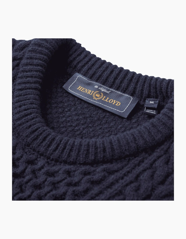 Henri Lloyd Abersoch Dark Navy Cable Knit Jumper