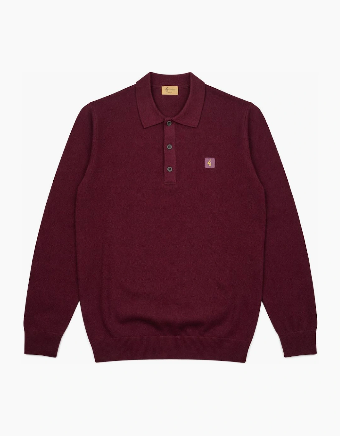 Gabicci Vintage Francesco Port Long Sleeve Polo Shirt, 2 of 1