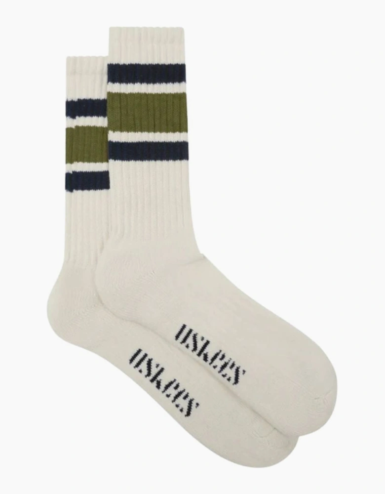Uskees 4011 College Stripe Olive Socks