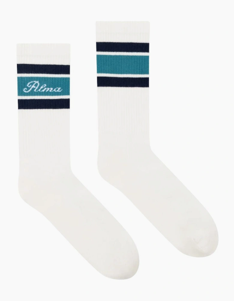 Alma De Ace Tri-Stripe Cream/Green Socks