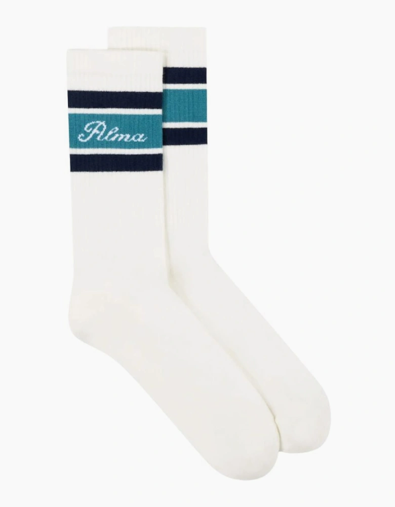 Alma De Ace Tri-Stripe Cream/Green Socks