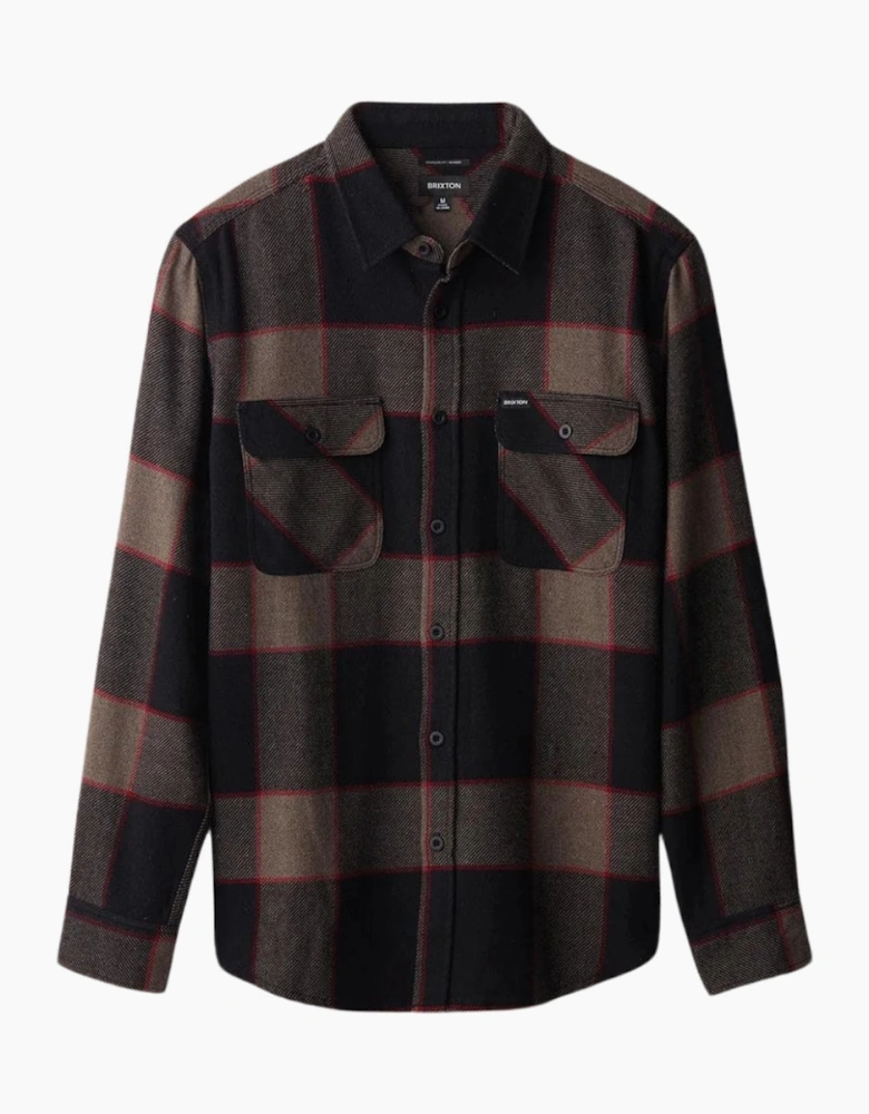 Brixton Bowery Heather Grey/Charcoal L/S Flannel Shirt