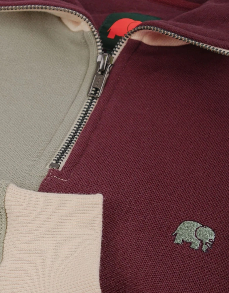 Trendsplant Quarter Zip Colour Block Iron Veil Sweatshirt
