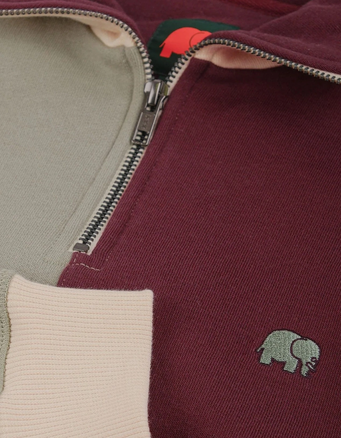 Trendsplant Quarter Zip Colour Block Iron Veil Sweatshirt