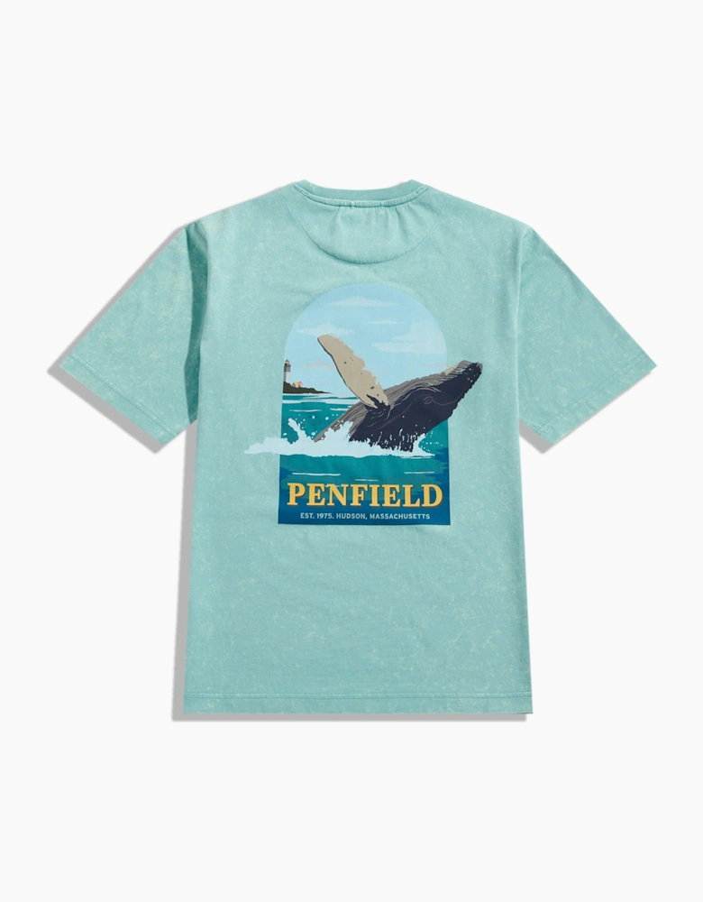 Penfield Whale Scene Dusty Turquoise T-Shirt