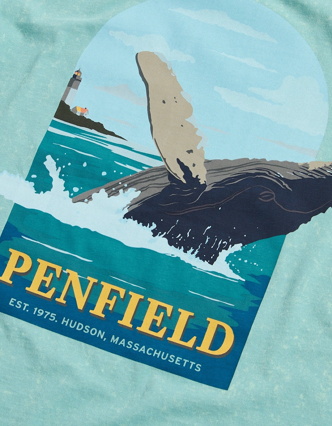 Penfield Whale Scene Dusty Turquoise T-Shirt