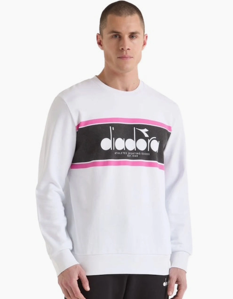 Diadora Logo Optical White Sweatshirt
