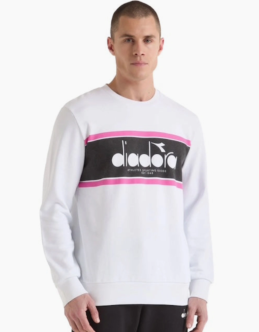 Diadora Logo Optical White Sweatshirt