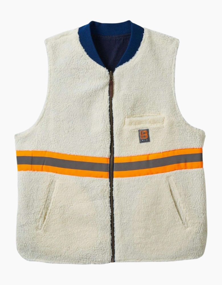 Brixton Rinse Denim/Sherpa Builders Abraham Reversible Vest Gilet