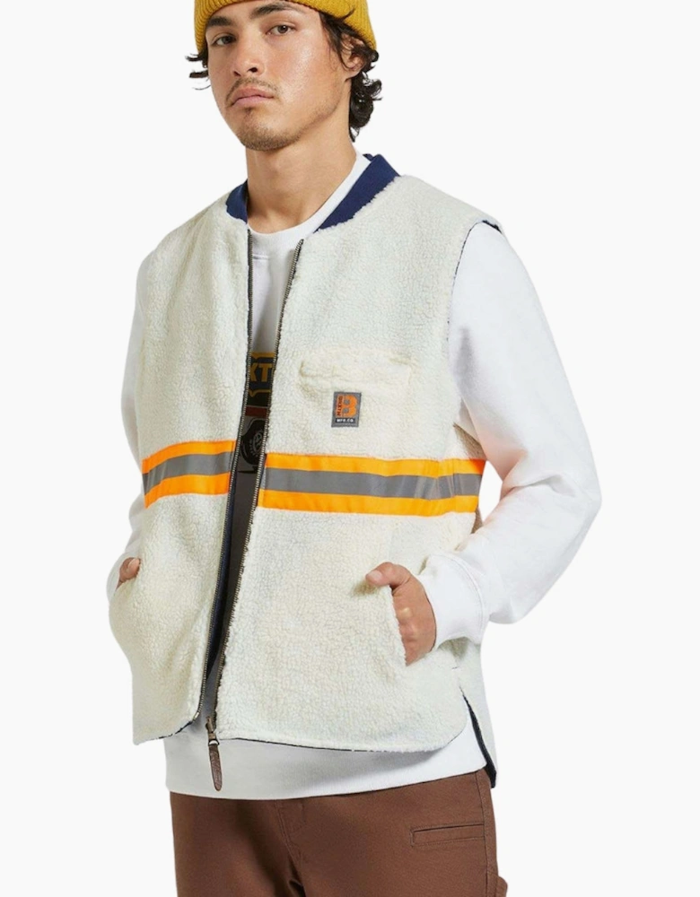 Brixton Rinse Denim/Sherpa Builders Abraham Reversible Vest Gilet