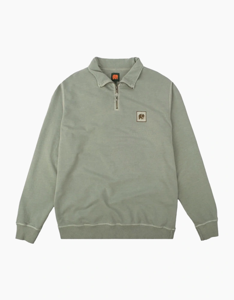 Trendsplant Quarter Zip Silver Green Sweatshirt
