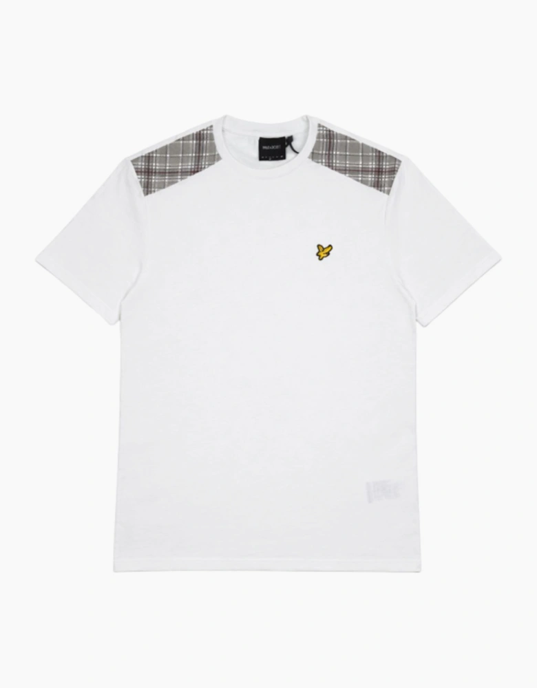 Lyle & Scott Check Panelled White T-Shirt