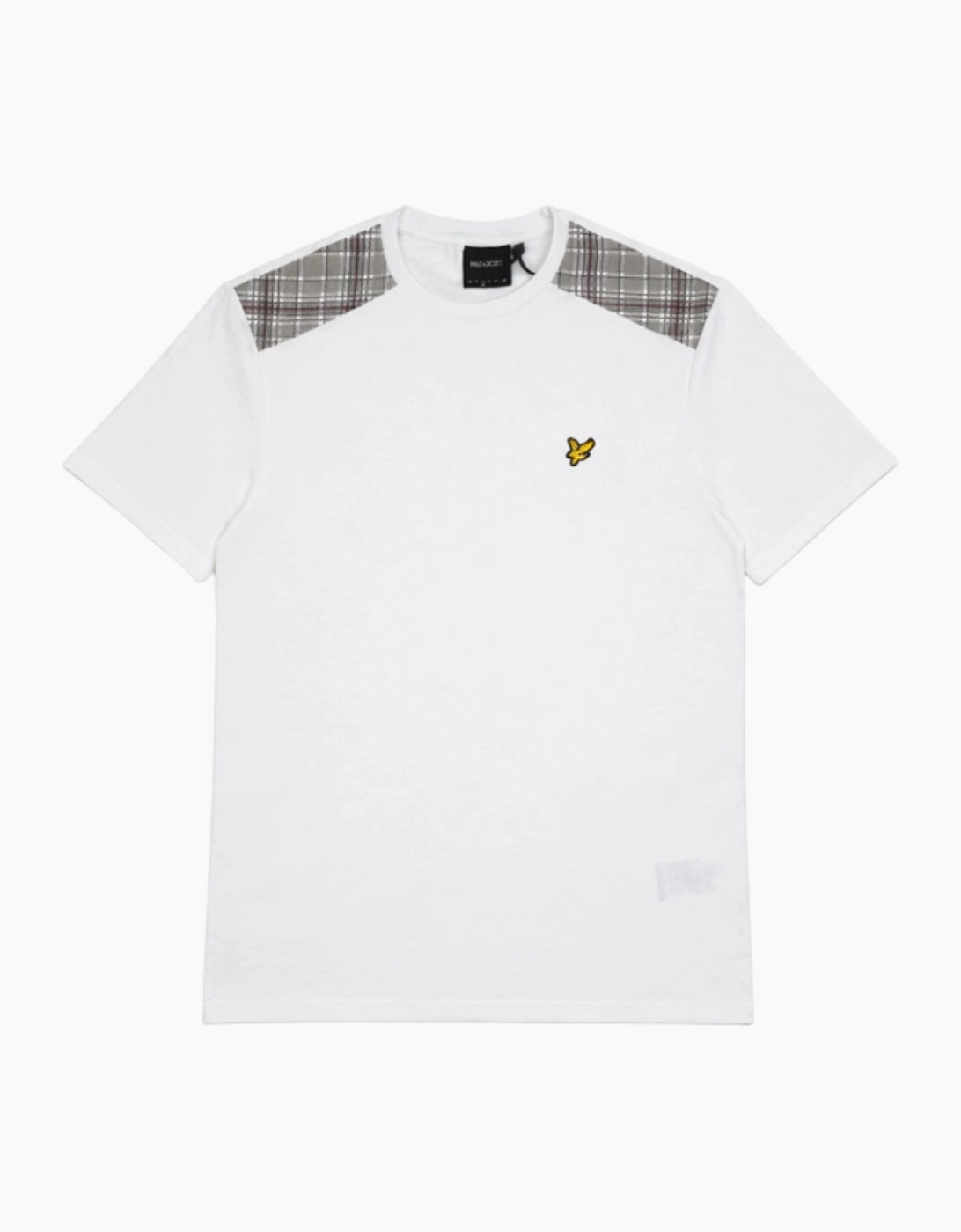 Lyle & Scott Check Panelled White T-Shirt