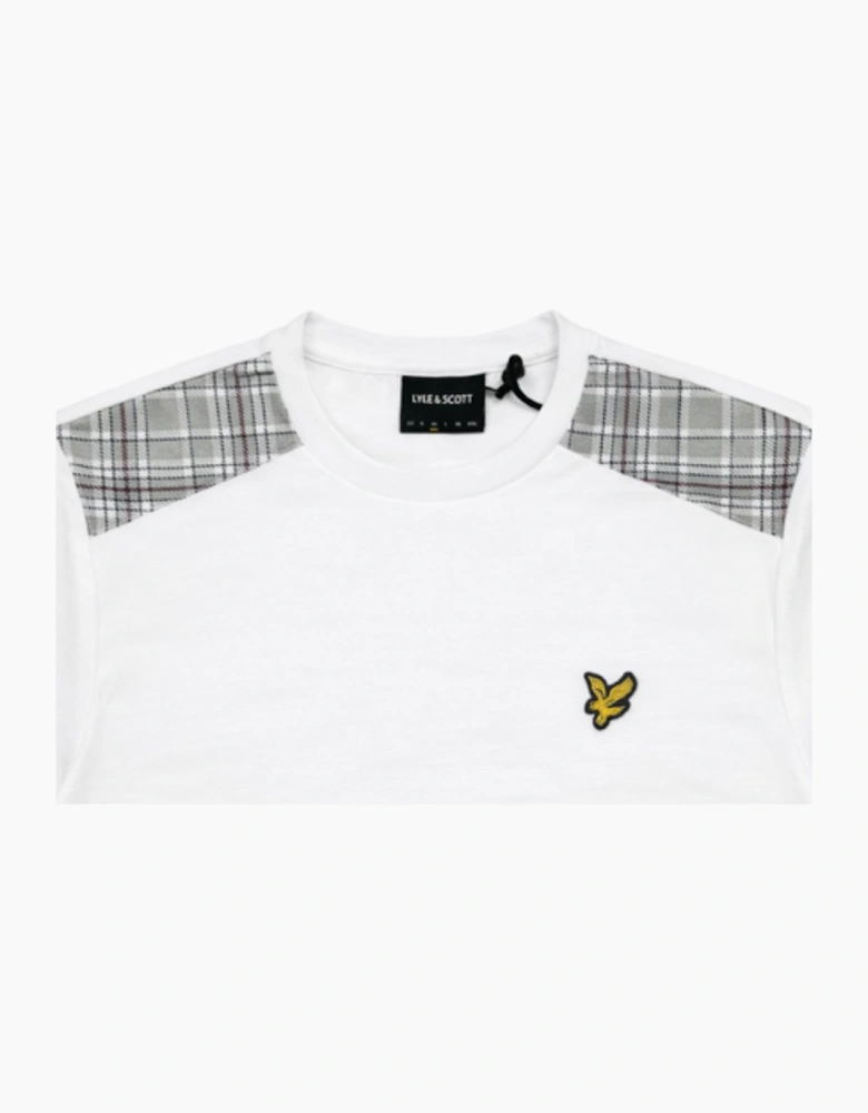 Lyle & Scott Check Panelled White T-Shirt