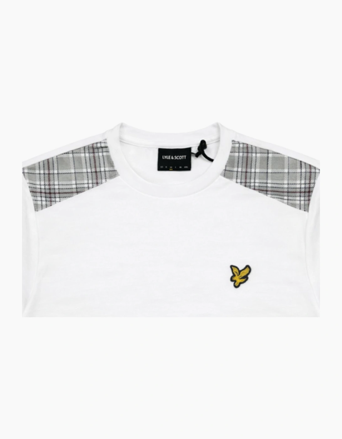 Lyle & Scott Check Panelled White T-Shirt