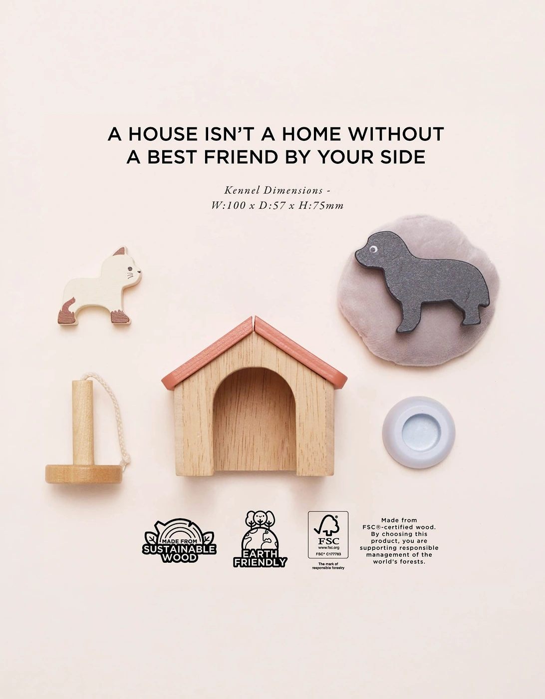 Le Toy Van Dolls House Pet Set (W:10 x D:5.7 x H:7.5cm)