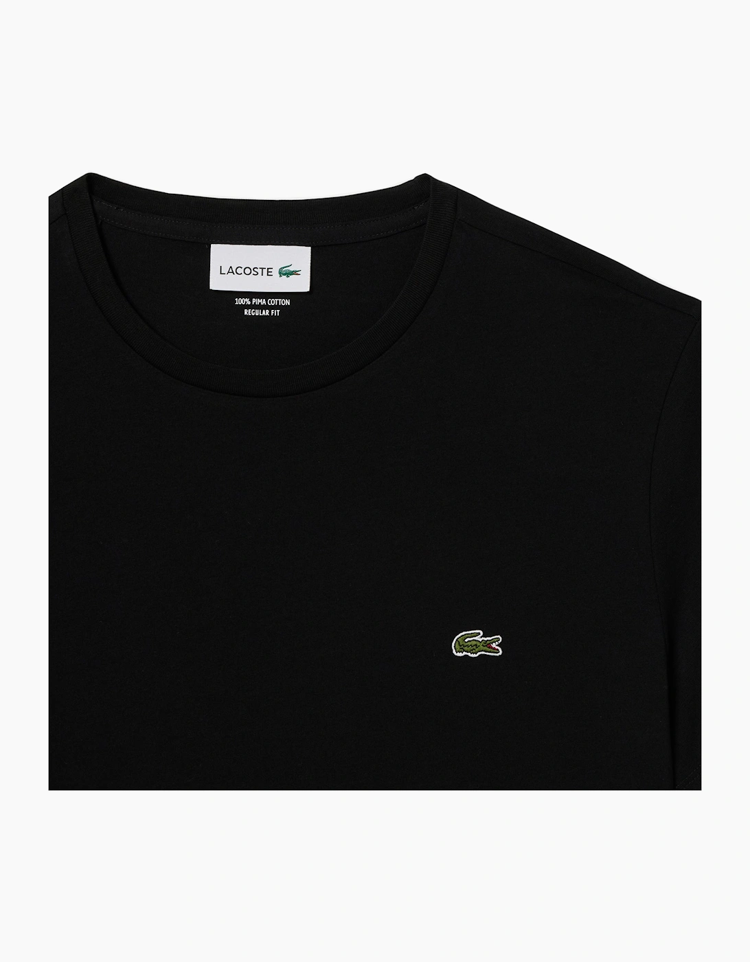 Lacoste Cotton Pima Crew Neck T-Shirt Black