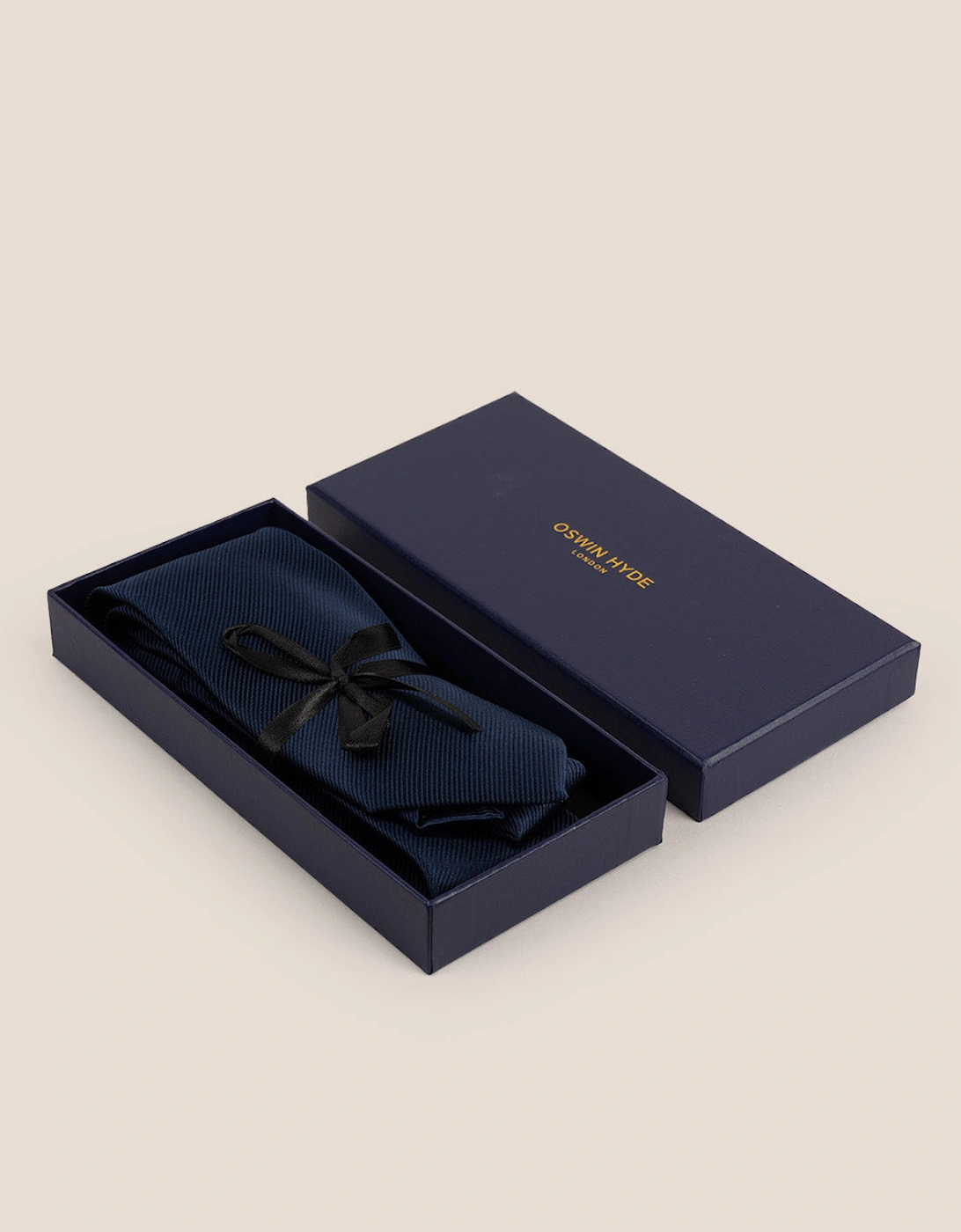 Navy Ribbed Tie