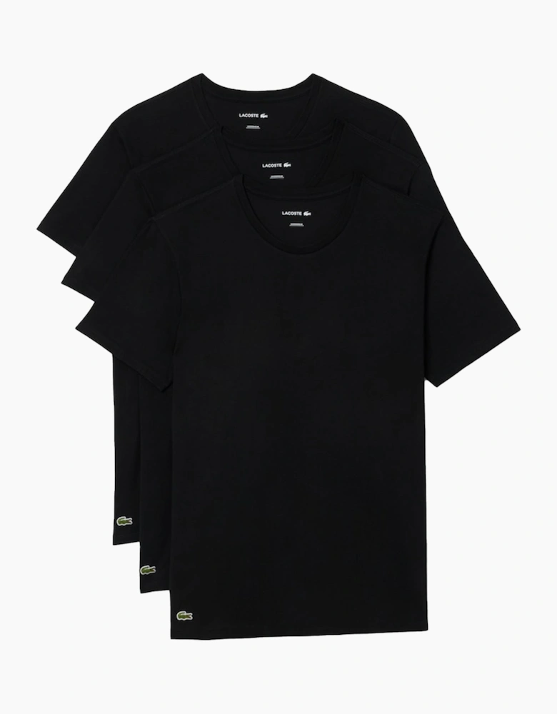 Lacoste 3 Pack Lounge Cotton T-Shirts Black/Black/Black