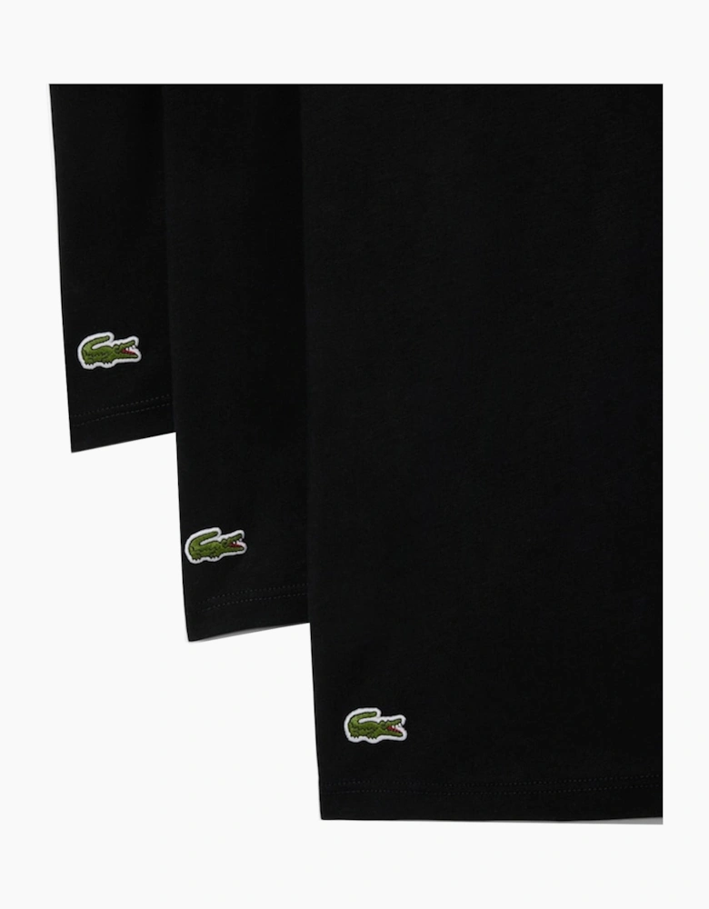 Lacoste 3 Pack Lounge Cotton T-Shirts Black/Black/Black