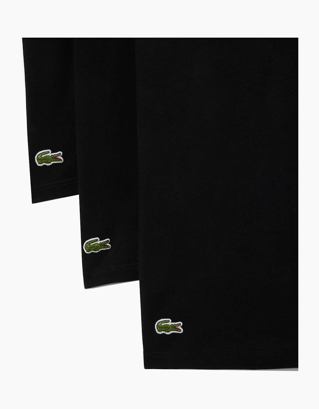 Lacoste 3 Pack Lounge Cotton T-Shirts Black/Black/Black