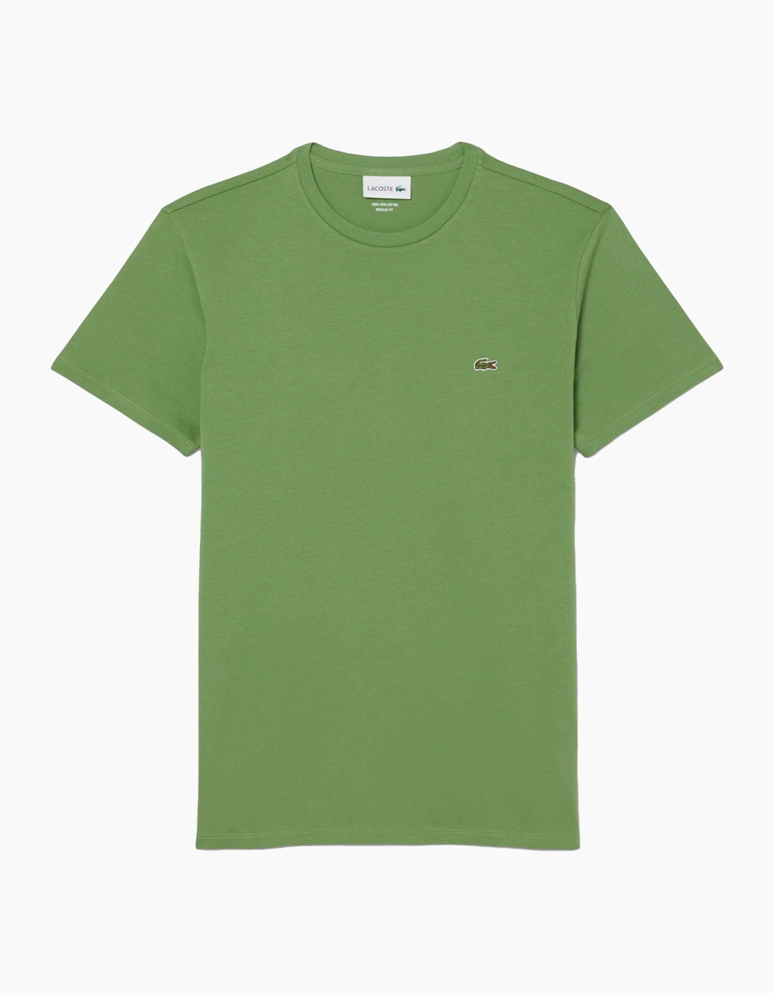 Lacoste Men's Green Cotton Pima Crew Neck T-Shirt Lime  40 L