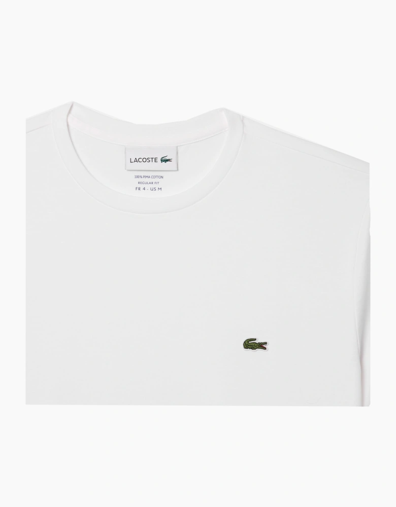 Lacoste Cotton Pima Crew Neck T-Shirt White