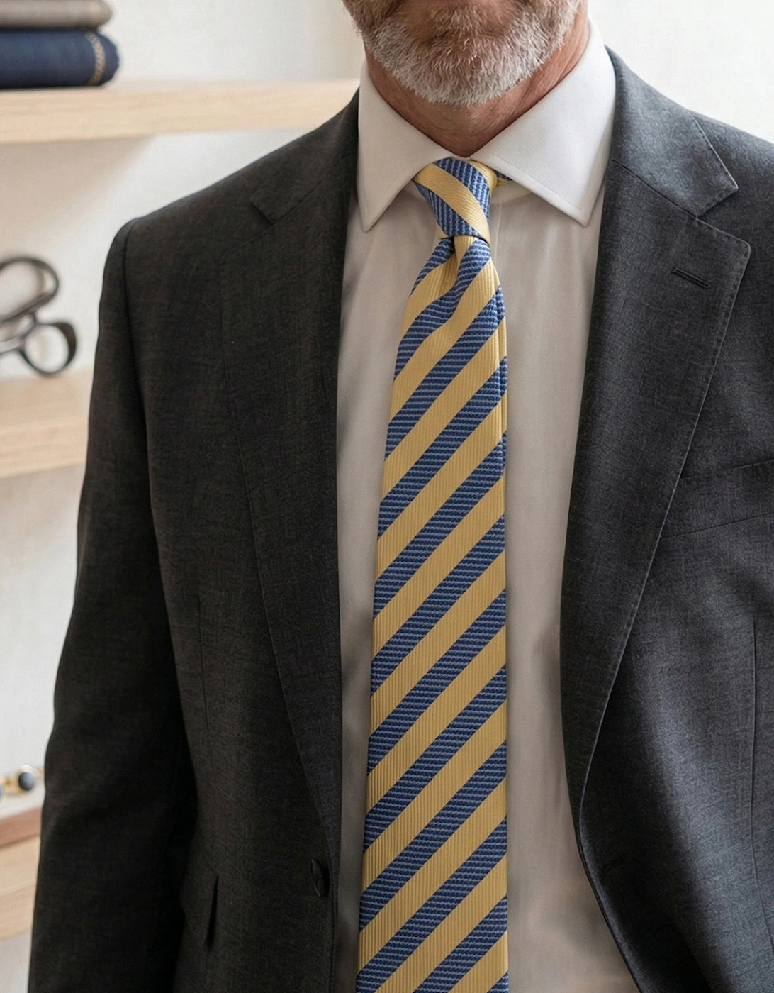Vintage Stripe Tie Navy Cream
