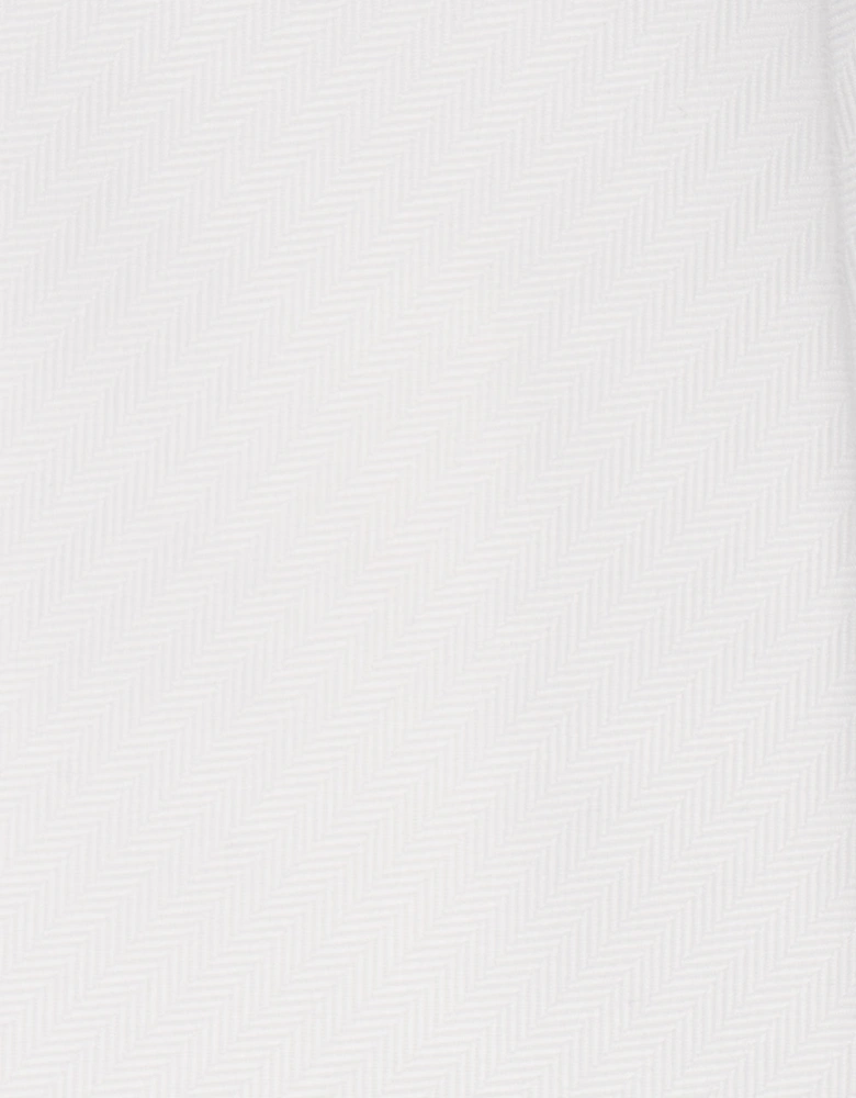 White Self Stripe Tie