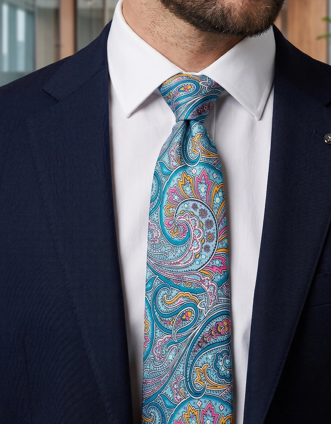 Print Blue Tie