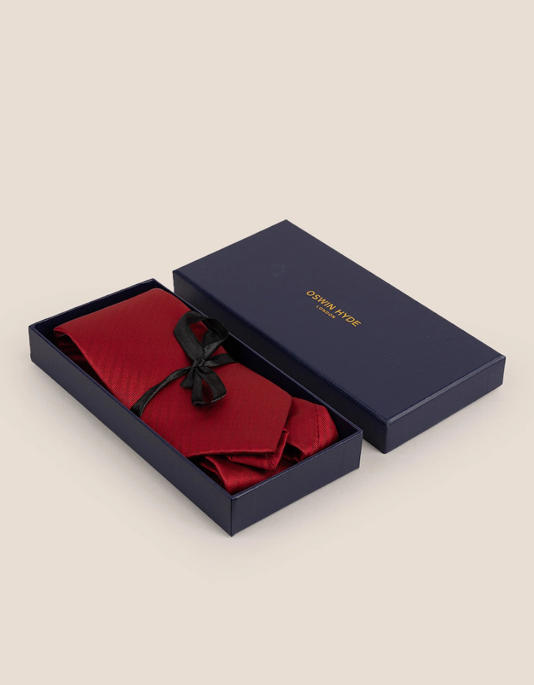 Red Self Stripe Tie